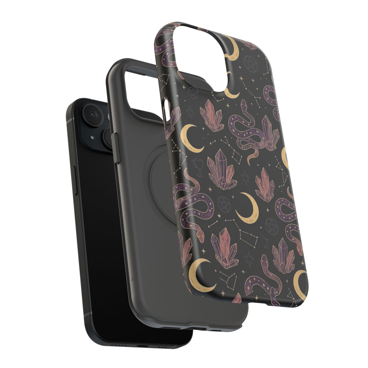 Mystic Moon & Crystal Phone Case — Impact-Resistant Protective Cover