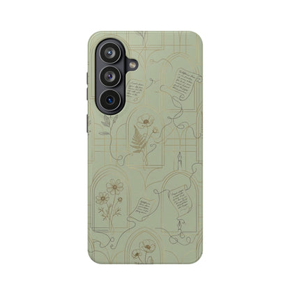 Vintage Botanical Script Design - Impact Resistant Phone Case