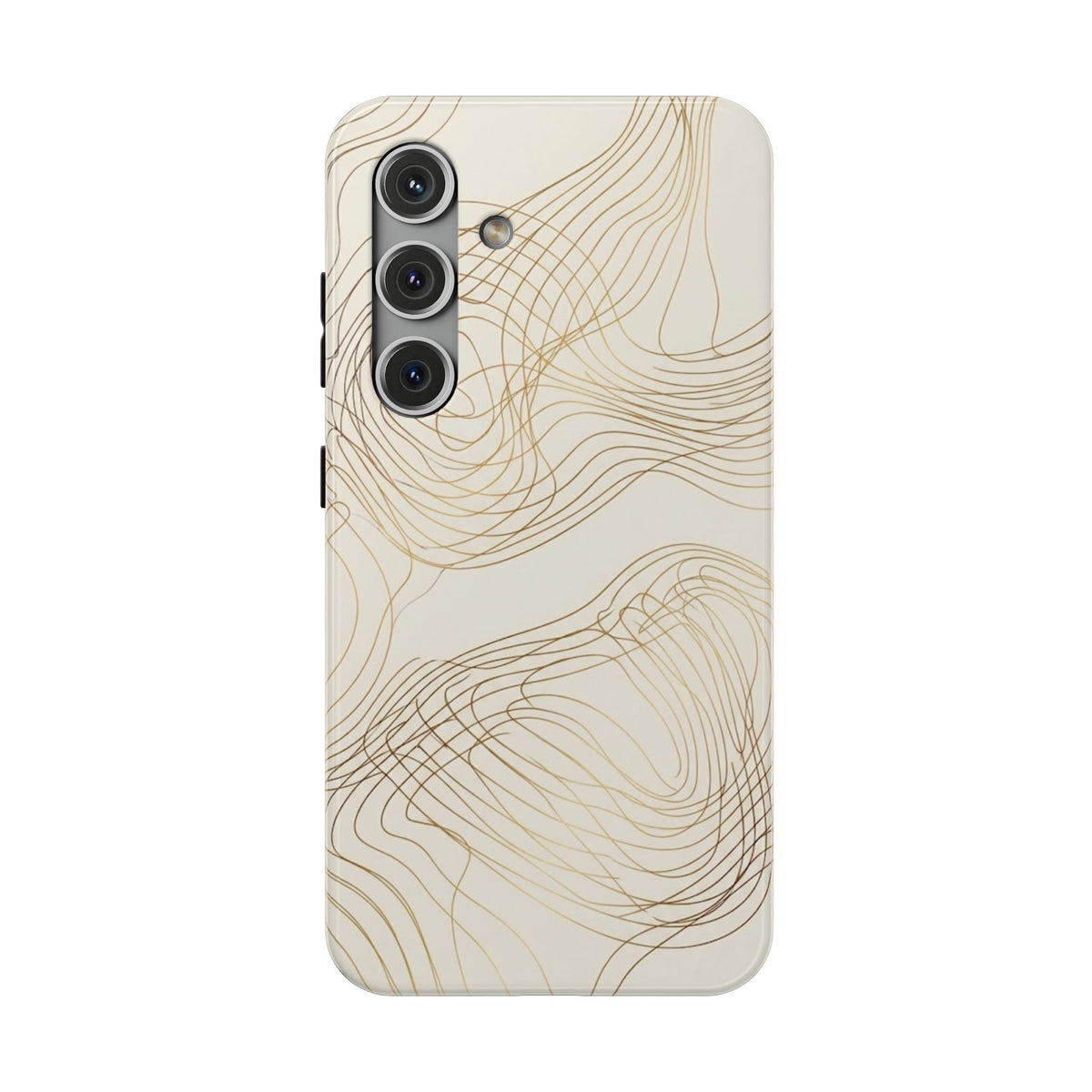 Neutral Gold Wave Pattern - Impact-Resistant Phone Case