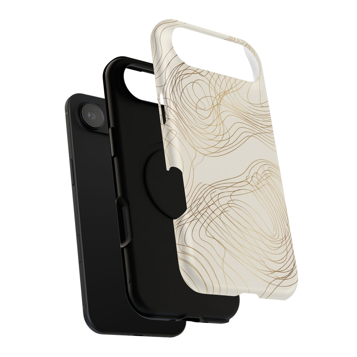 Neutral Gold Wave Pattern - Impact-Resistant Phone Case
