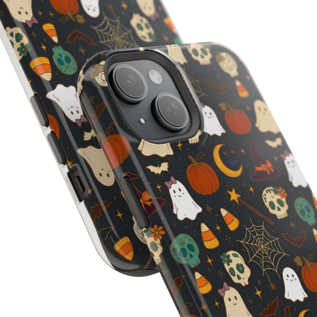Ghosts, Pumpkins & Skulls Pattern - Impact Resistant Phone Case