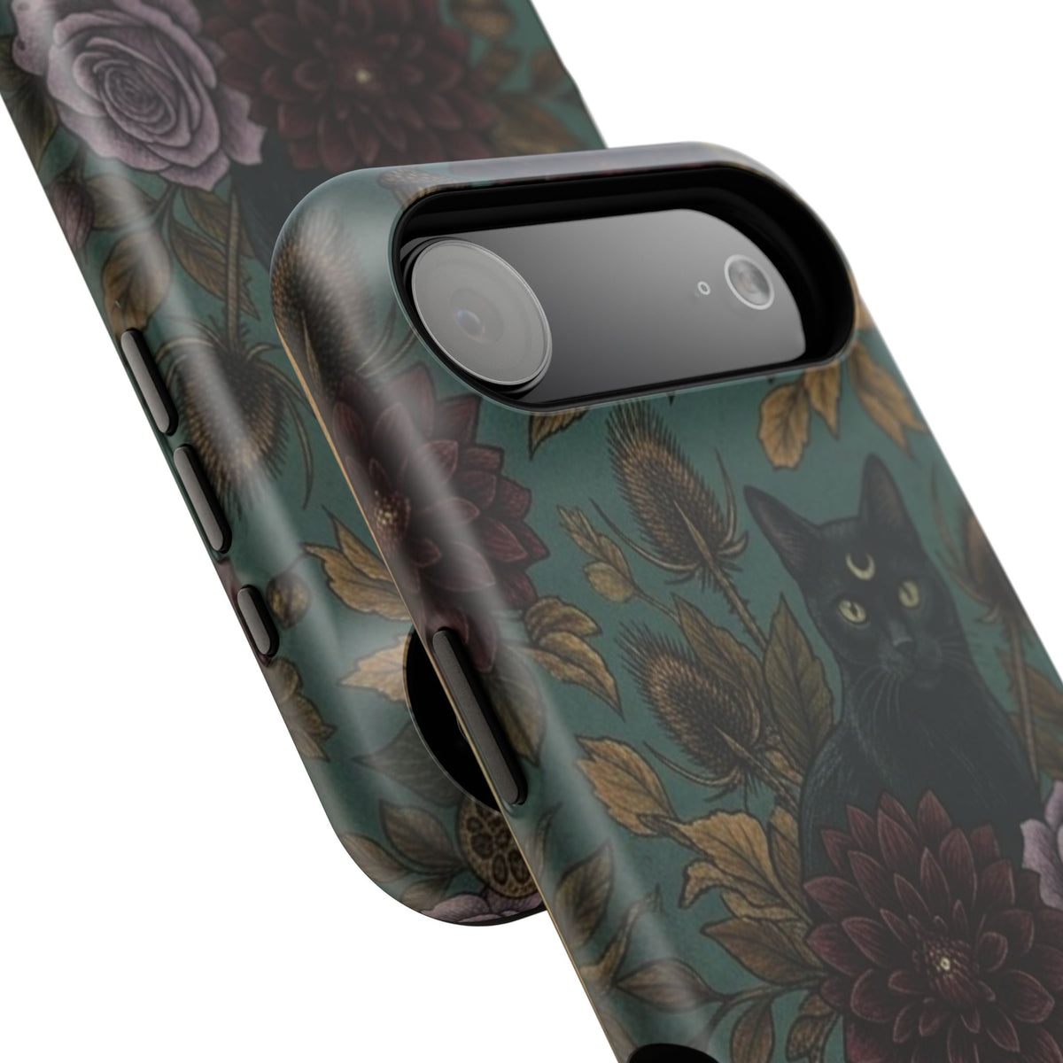 Botanical Black Cat - Impact Resistant Phone Case