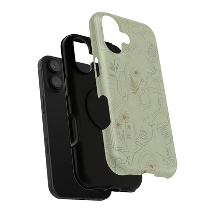 Vintage Botanical Script Design - Impact Resistant Phone Case