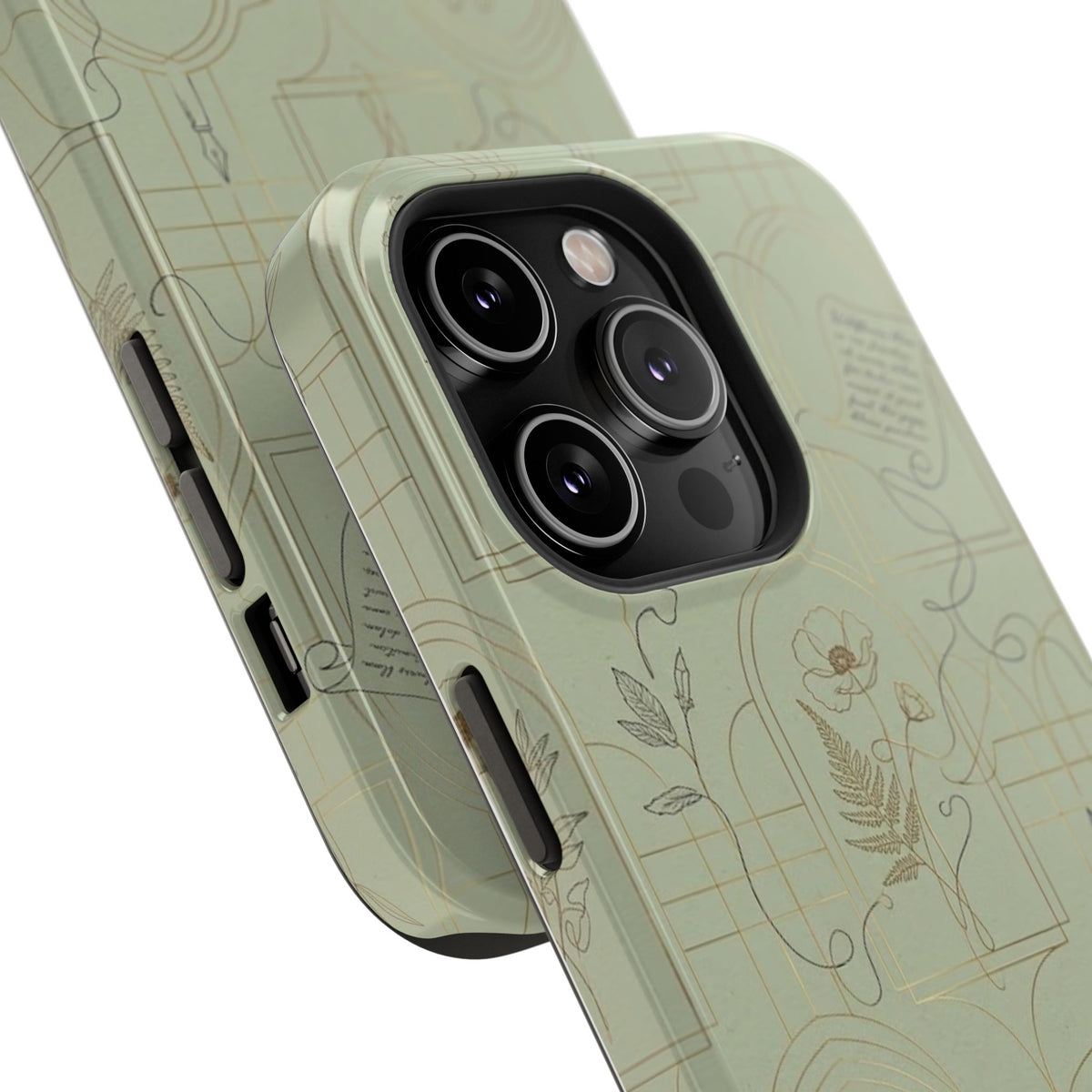 Vintage Botanical Script Design - Impact Resistant Phone Case