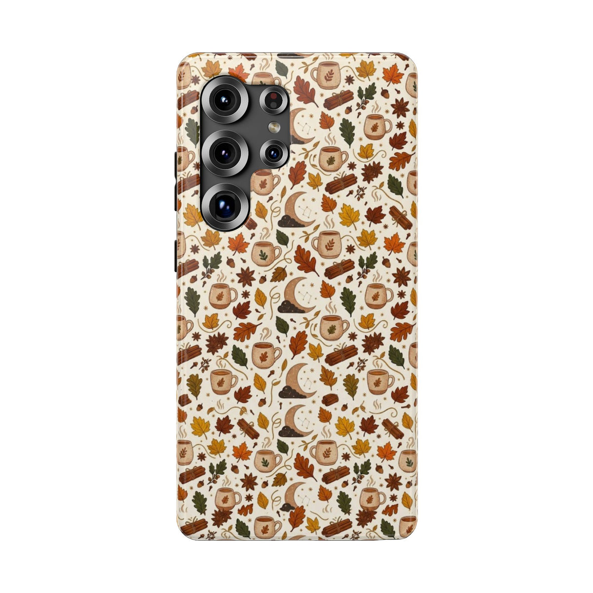 Autumn Woodland Phone Case — Fall Leaves & Fox Pattern Impact-Resistant Case