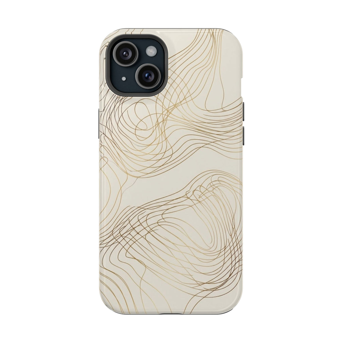 Neutral Gold Wave Pattern - Impact-Resistant Phone Case