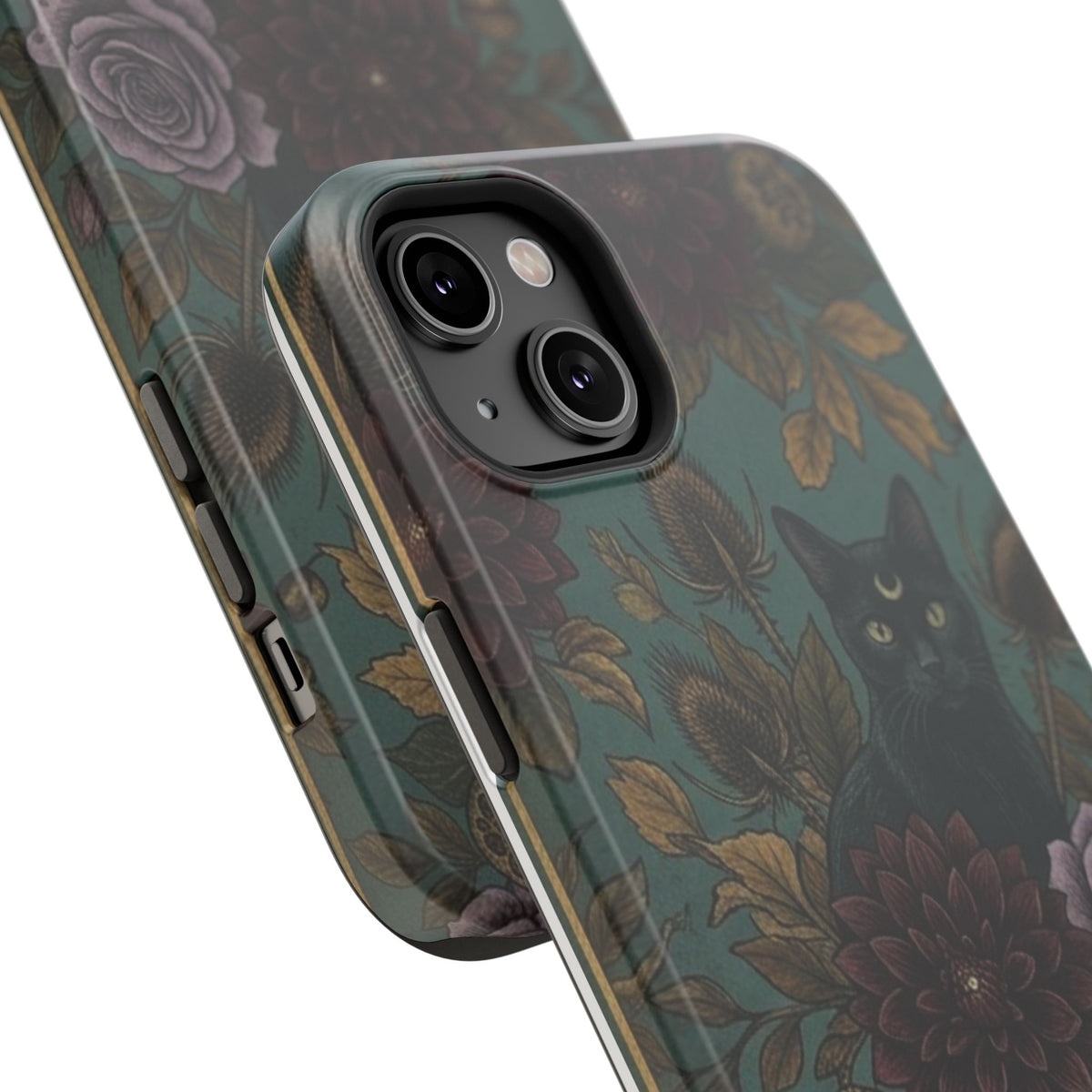 Botanical Black Cat - Impact Resistant Phone Case