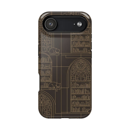 Cat Library Bookshelf Phone Case