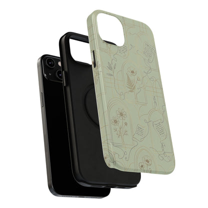 Vintage Botanical Script Design - Impact Resistant Phone Case