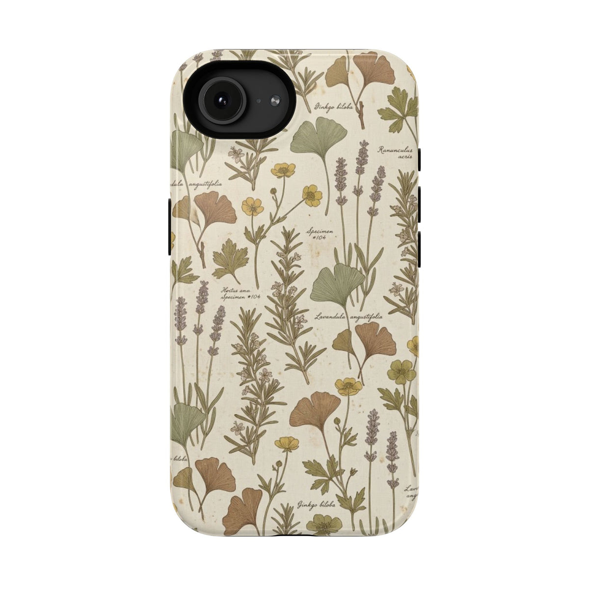 Vintage Herb Floral Pattern - Impact Resistant Phone Case