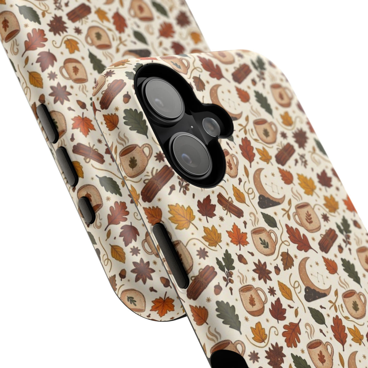 Autumn Woodland Phone Case — Fall Leaves & Fox Pattern Impact-Resistant Case