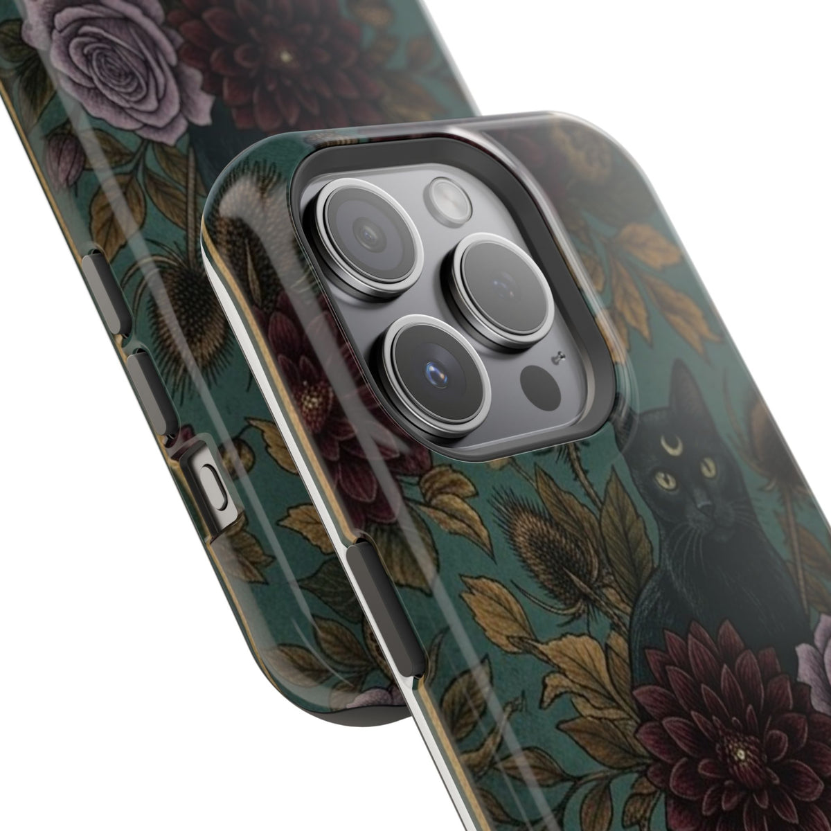 Botanical Black Cat - Impact Resistant Phone Case