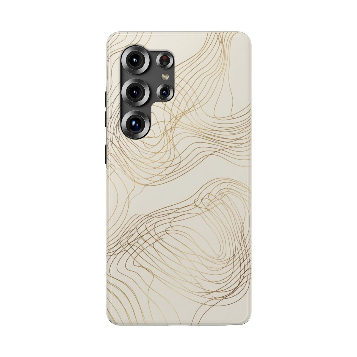 Neutral Gold Wave Pattern - Impact-Resistant Phone Case