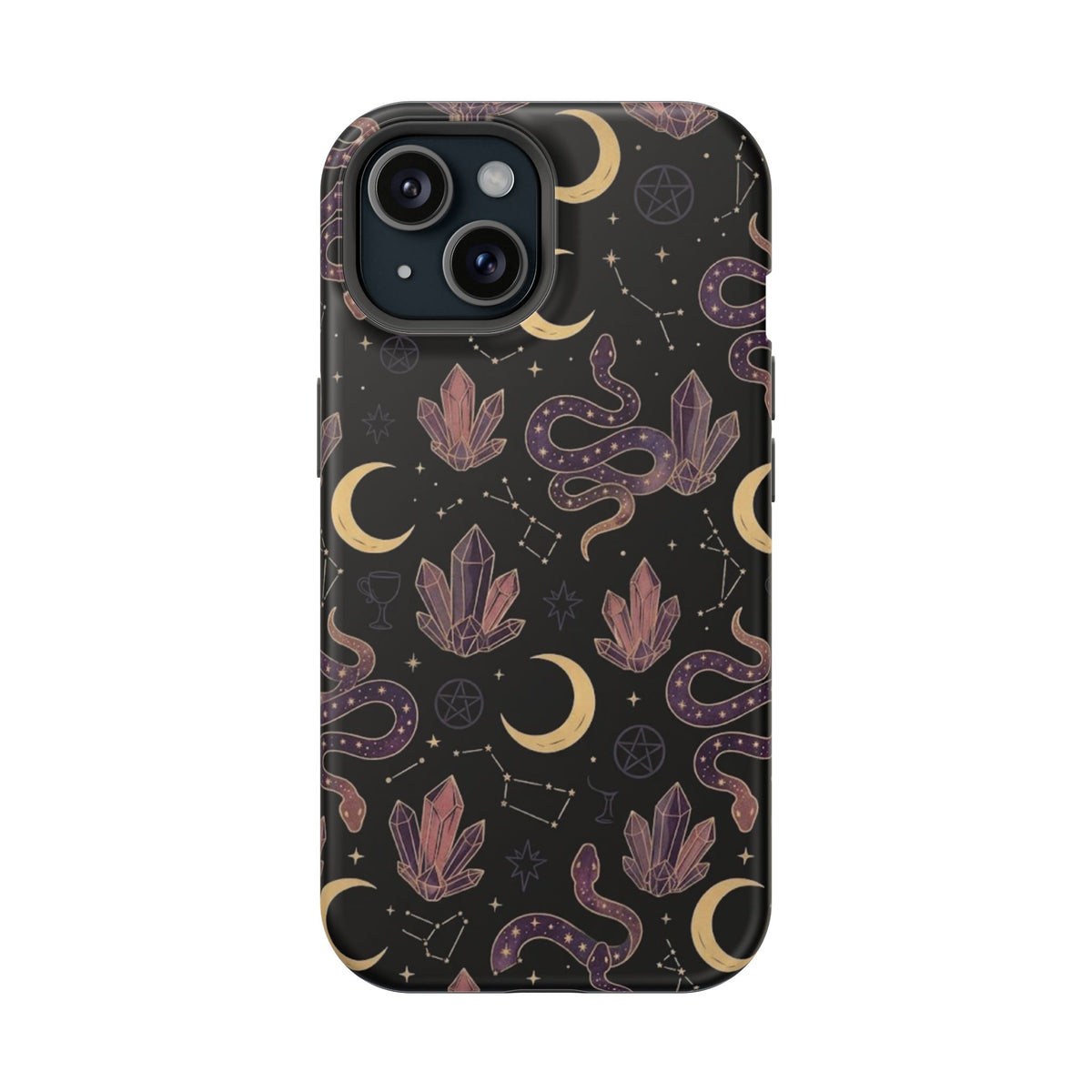 Mystic Moon & Crystal Phone Case — Impact-Resistant Protective Cover