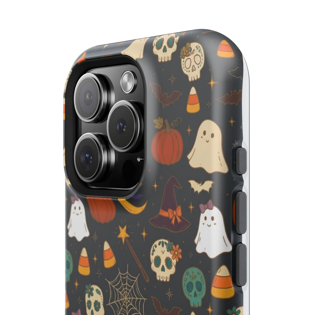 Ghosts, Pumpkins & Skulls Pattern - Impact Resistant Phone Case
