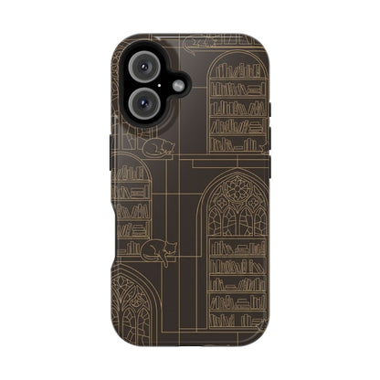 Cat Library Bookshelf Phone Case
