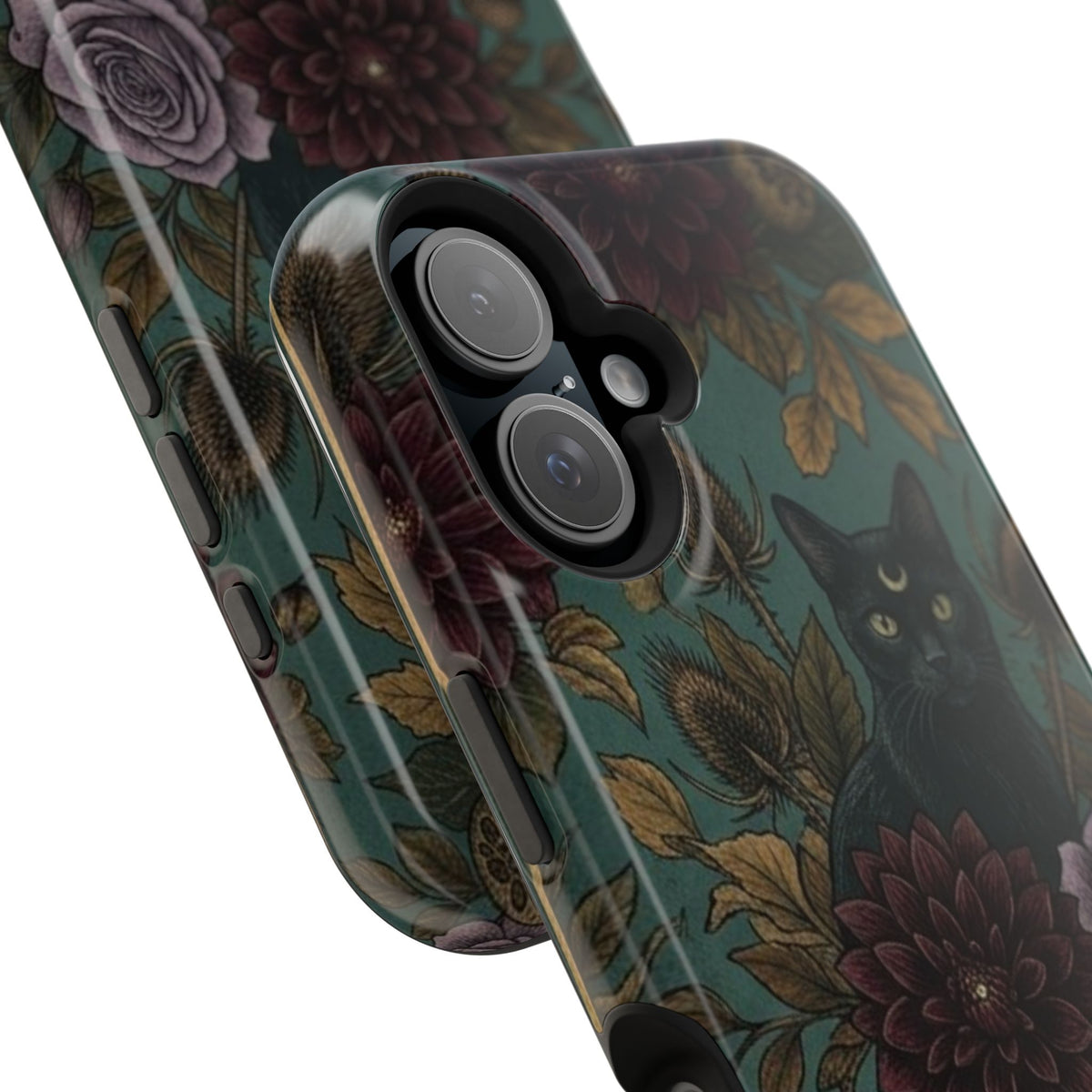 Botanical Black Cat - Impact Resistant Phone Case
