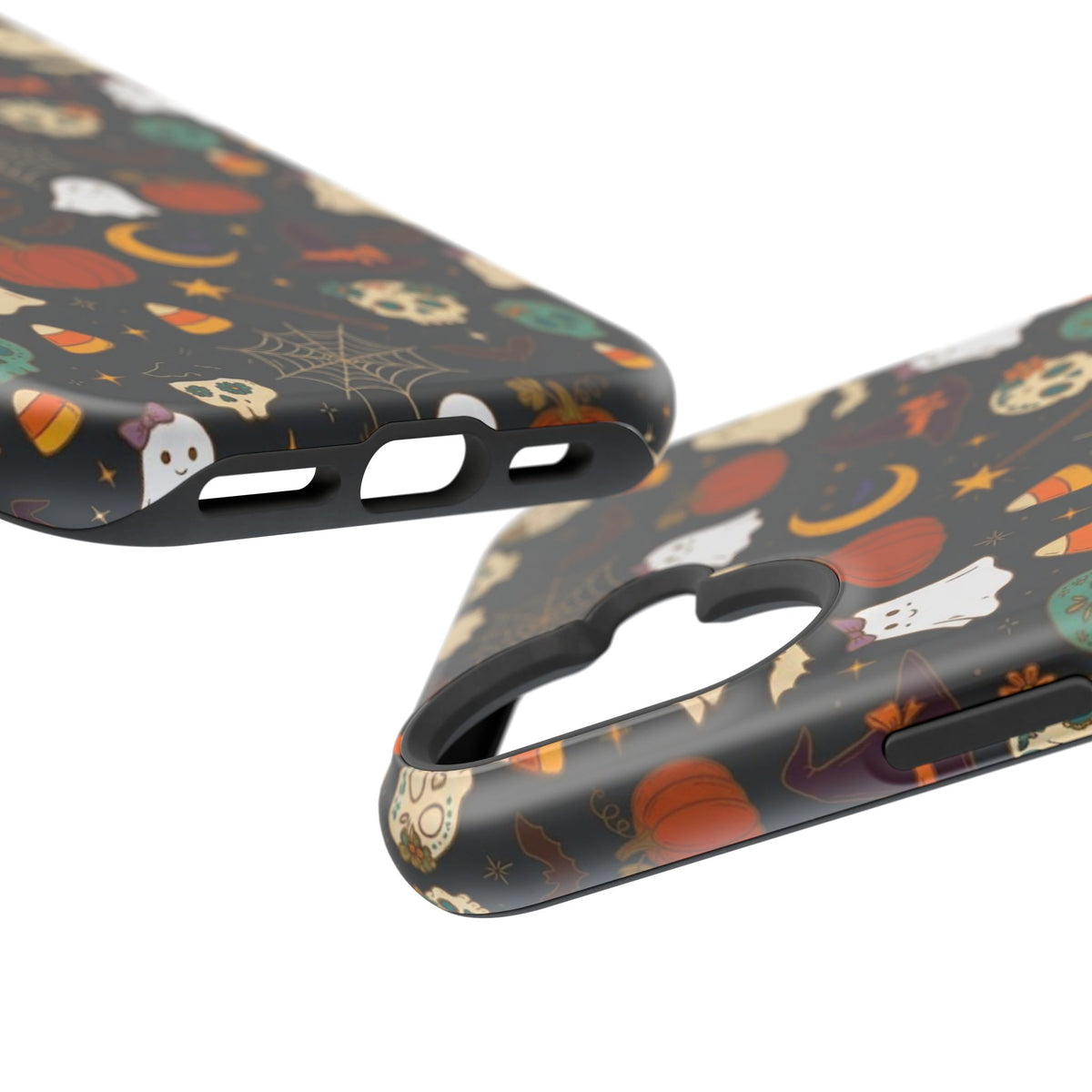 Ghosts, Pumpkins & Skulls Pattern - Impact Resistant Phone Case