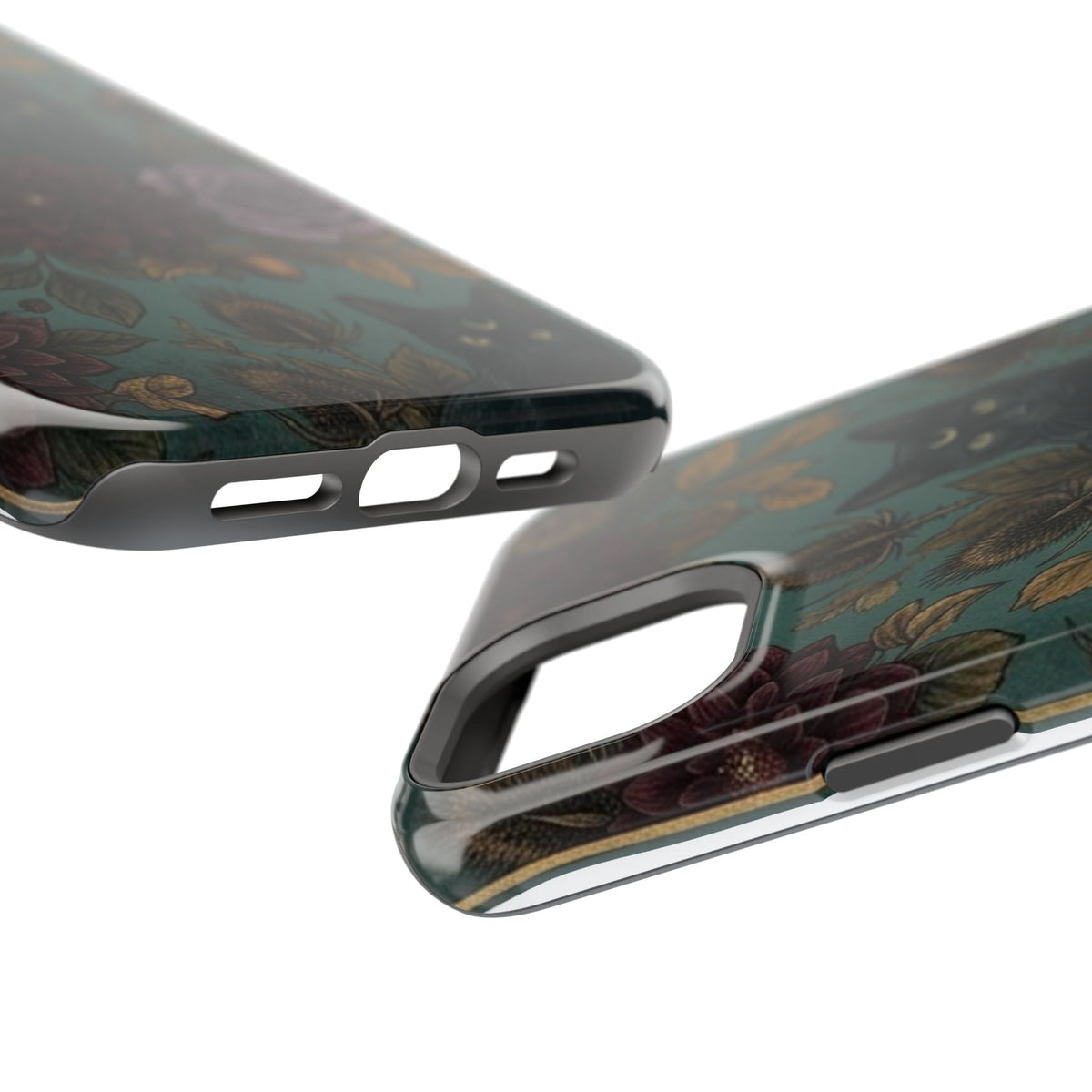 Botanical Black Cat - Impact Resistant Phone Case