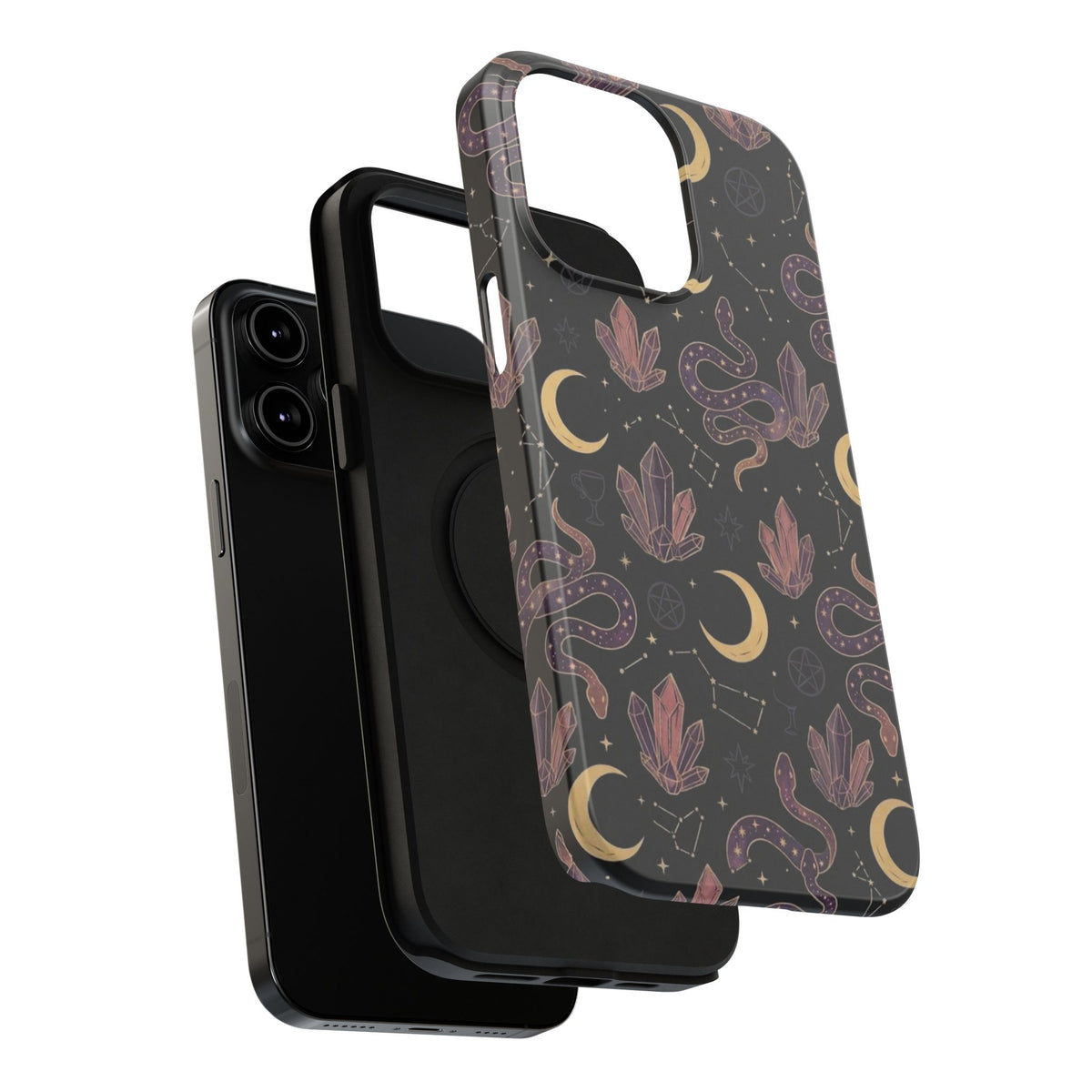 Mystic Moon & Crystal Phone Case — Impact-Resistant Protective Cover