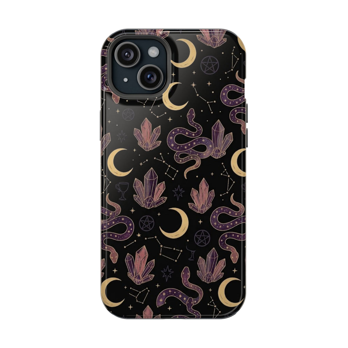 Mystic Moon & Crystal Phone Case — Impact-Resistant Protective Cover