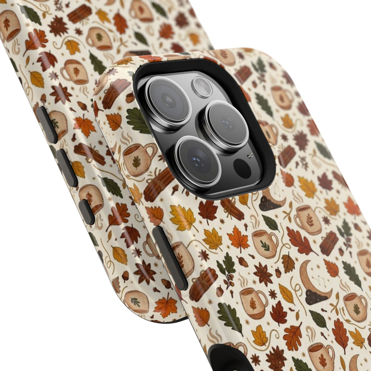 Autumn Woodland Phone Case — Fall Leaves & Fox Pattern Impact-Resistant Case