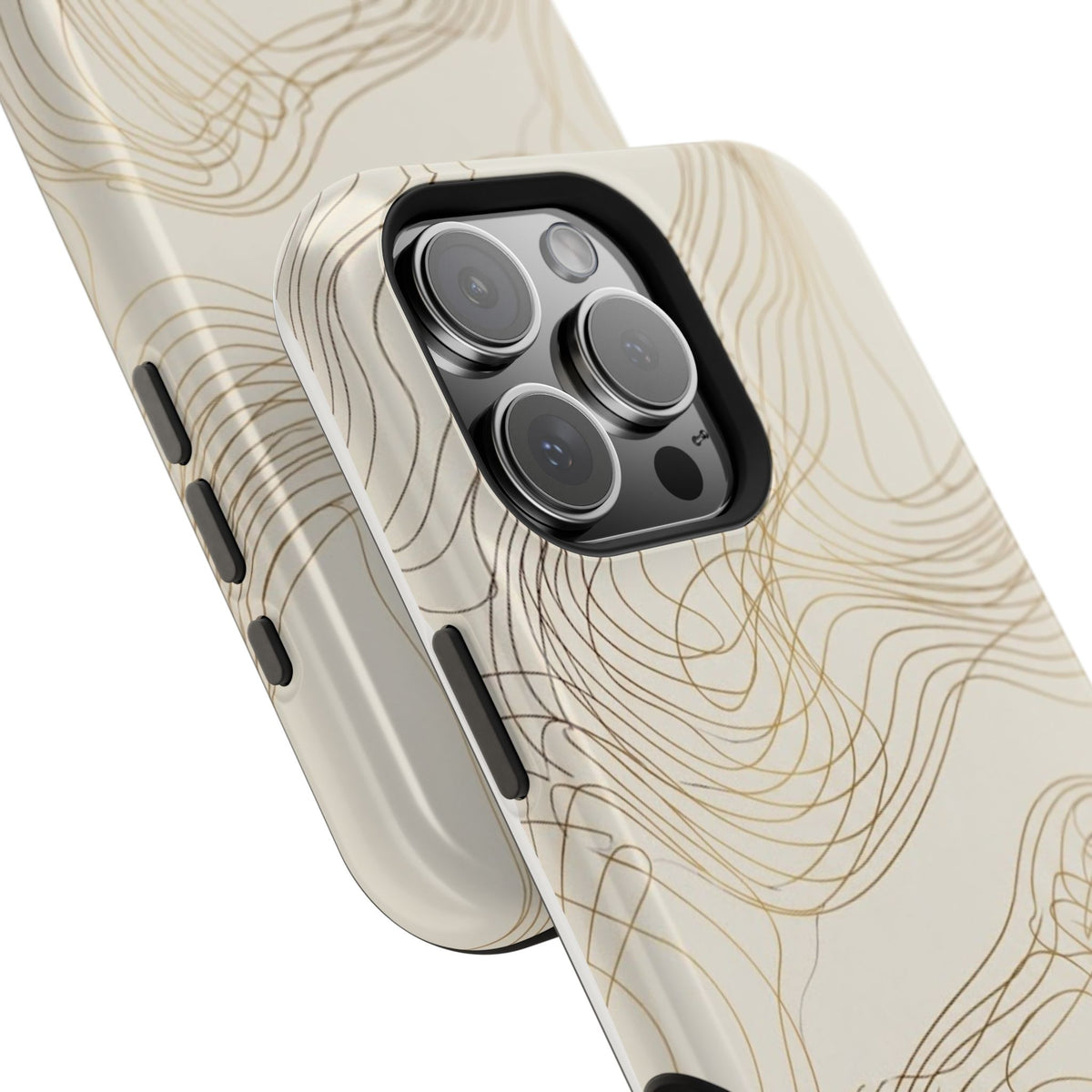 Neutral Gold Wave Pattern - Impact-Resistant Phone Case
