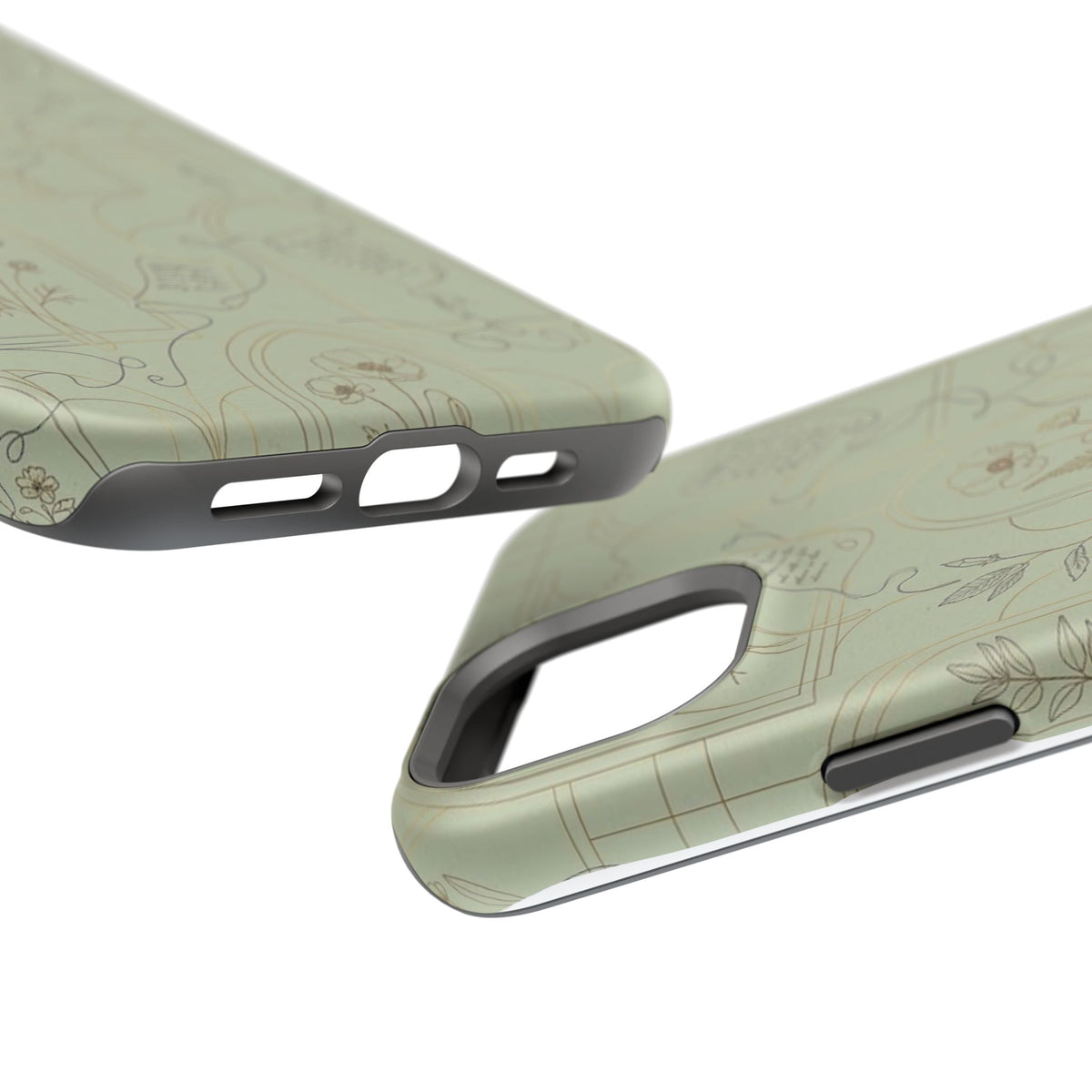 Vintage Botanical Script Design - Impact Resistant Phone Case