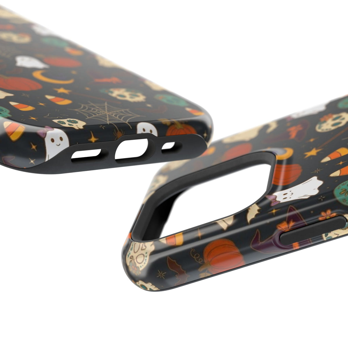 Ghosts, Pumpkins & Skulls Pattern - Impact Resistant Phone Case
