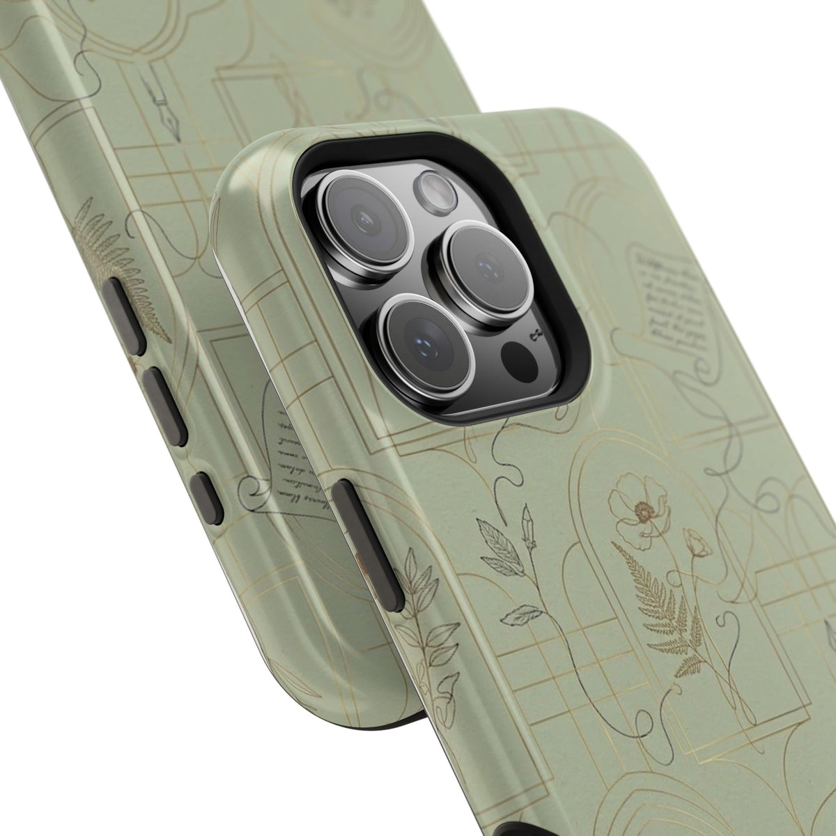 Vintage Botanical Script Design - Impact Resistant Phone Case