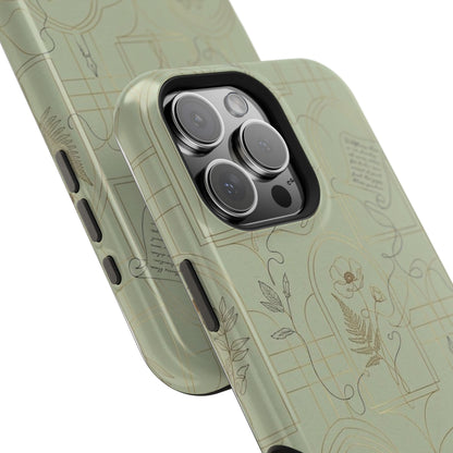 Vintage Botanical Script Design - Impact Resistant Phone Case