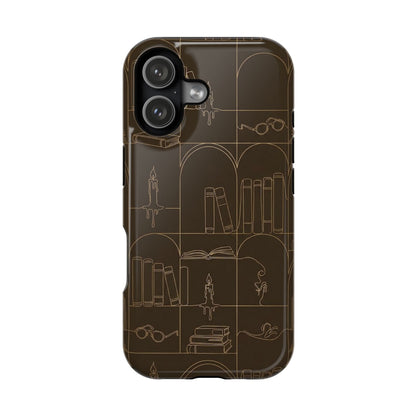 Vintage Library Books & Candle Pattern - Impact-Resistant Phone Case