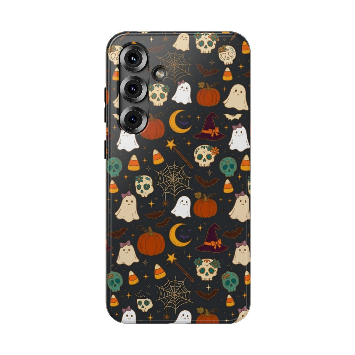 Ghosts, Pumpkins & Skulls Pattern - Impact Resistant Phone Case