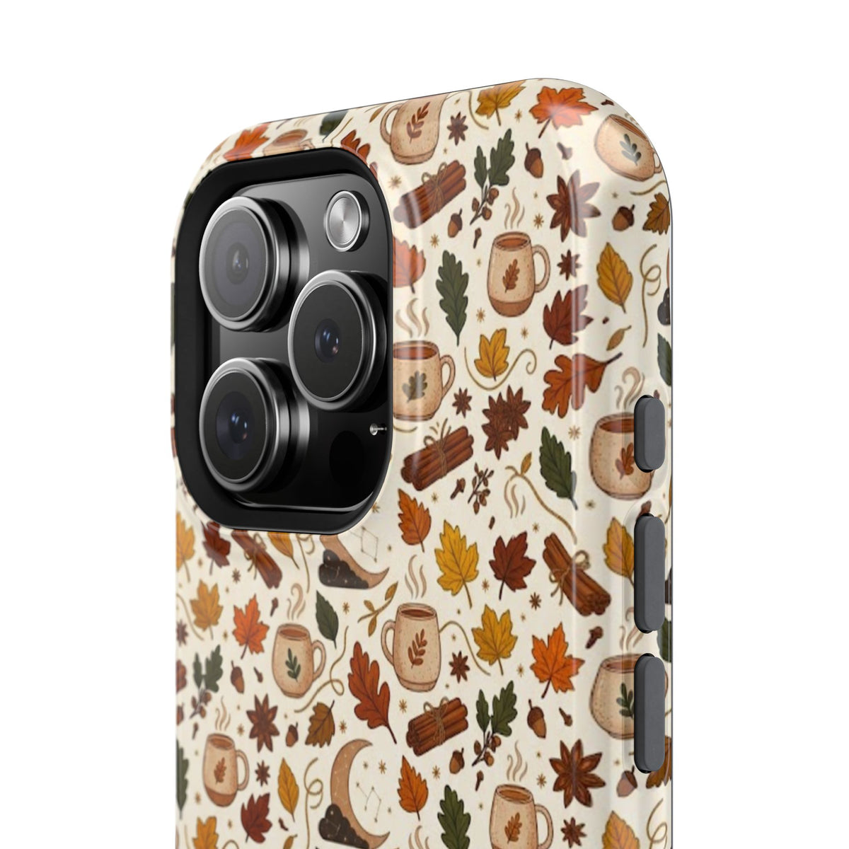 Autumn Woodland Phone Case — Fall Leaves & Fox Pattern Impact-Resistant Case