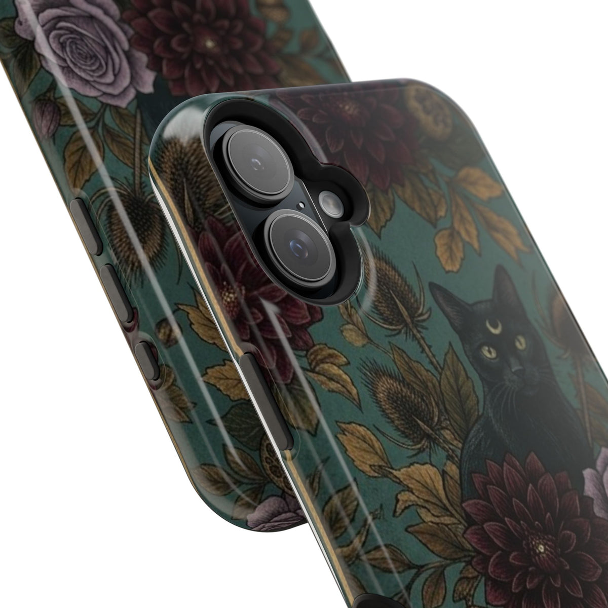 Botanical Black Cat - Impact Resistant Phone Case