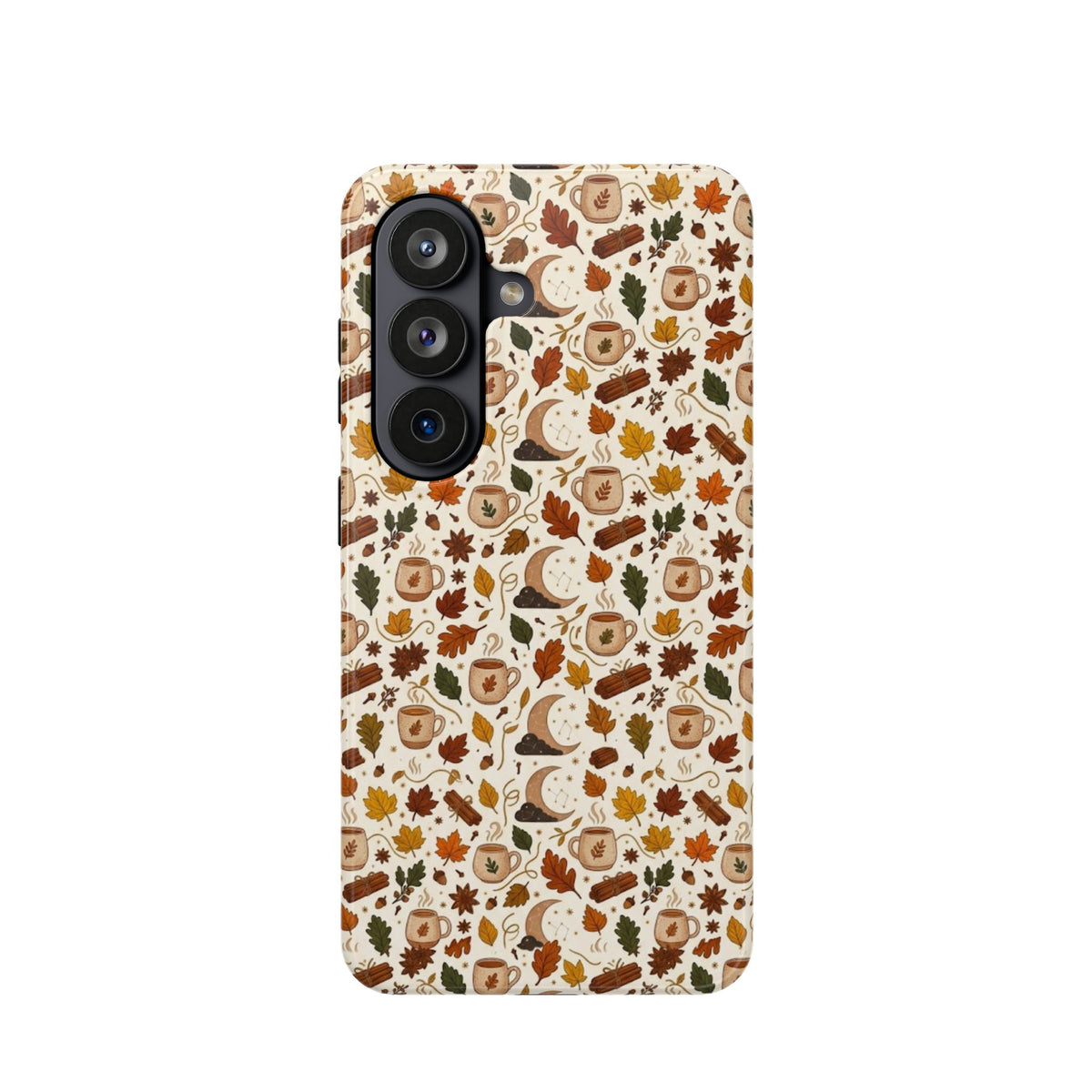 Autumn Woodland Phone Case — Fall Leaves & Fox Pattern Impact-Resistant Case