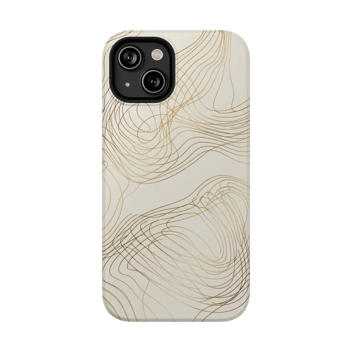 Neutral Gold Wave Pattern - Impact-Resistant Phone Case