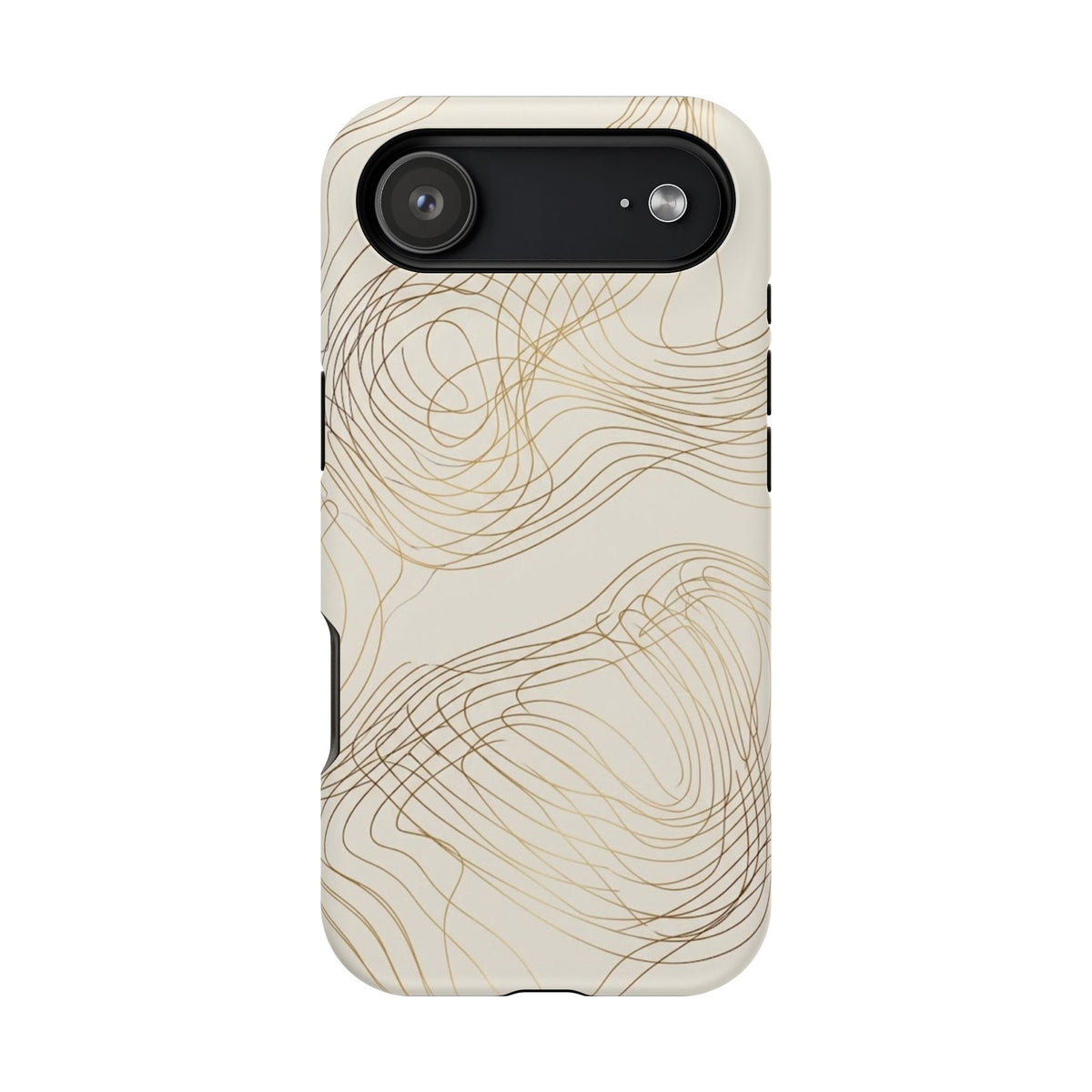 Neutral Gold Wave Pattern - Impact-Resistant Phone Case