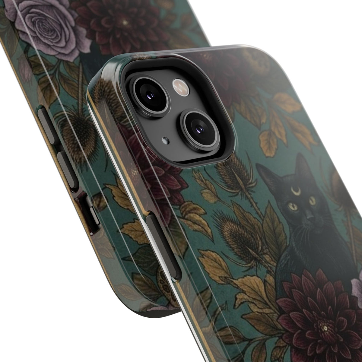 Botanical Black Cat - Impact Resistant Phone Case