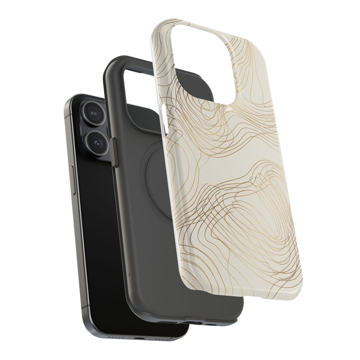 Neutral Gold Wave Pattern - Impact-Resistant Phone Case