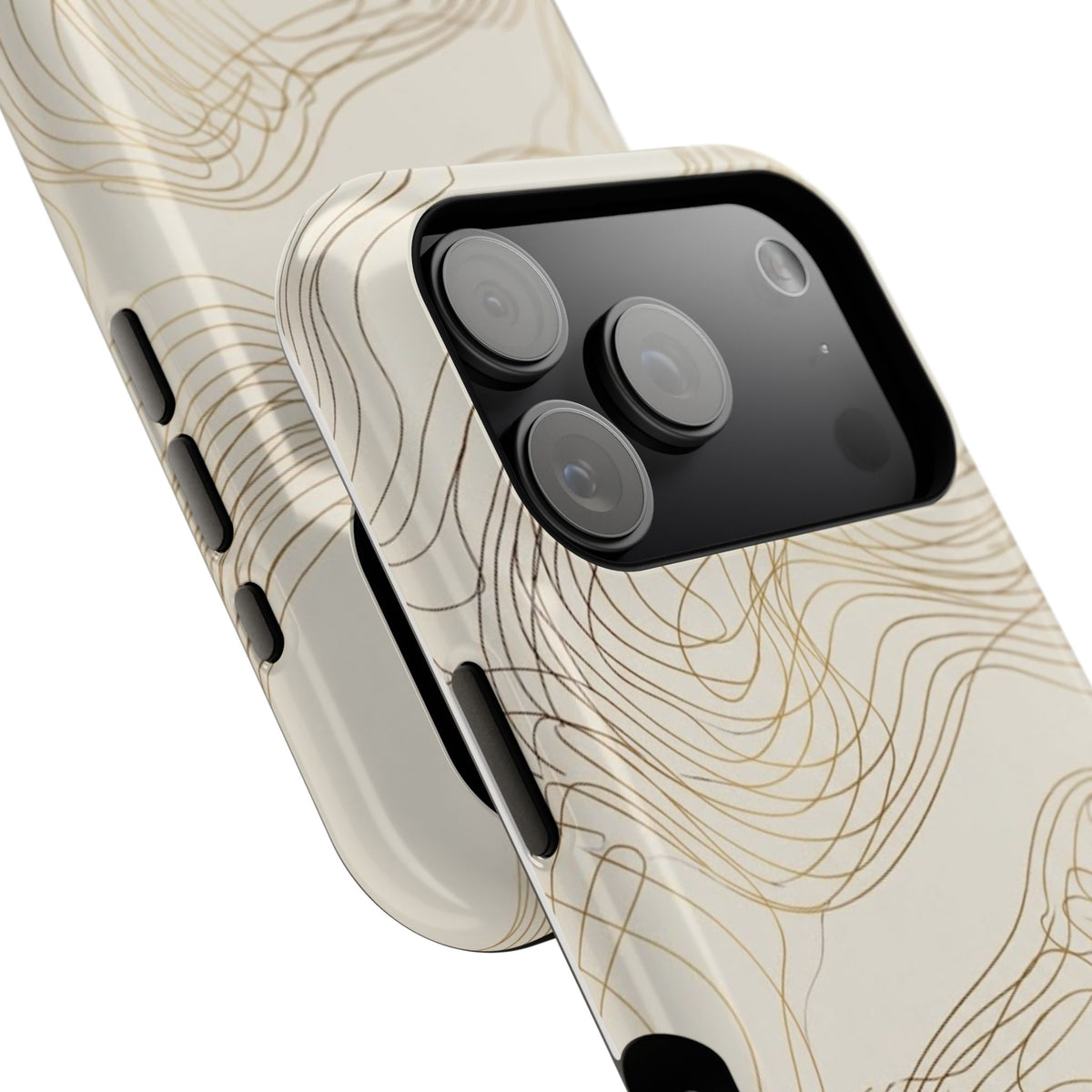Neutral Gold Wave Pattern - Impact-Resistant Phone Case