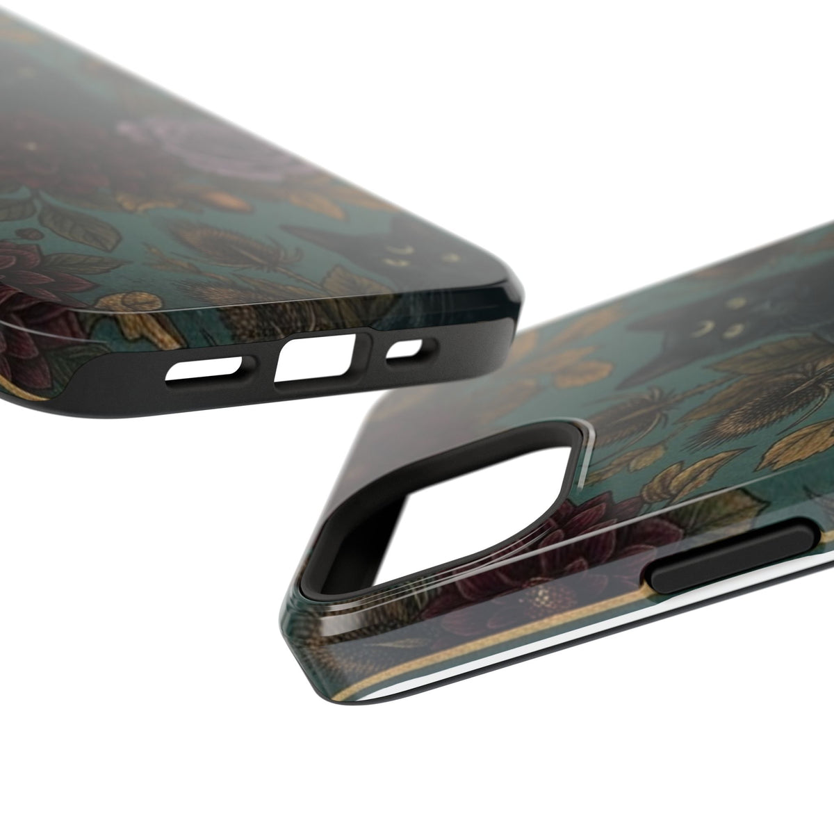 Botanical Black Cat - Impact Resistant Phone Case