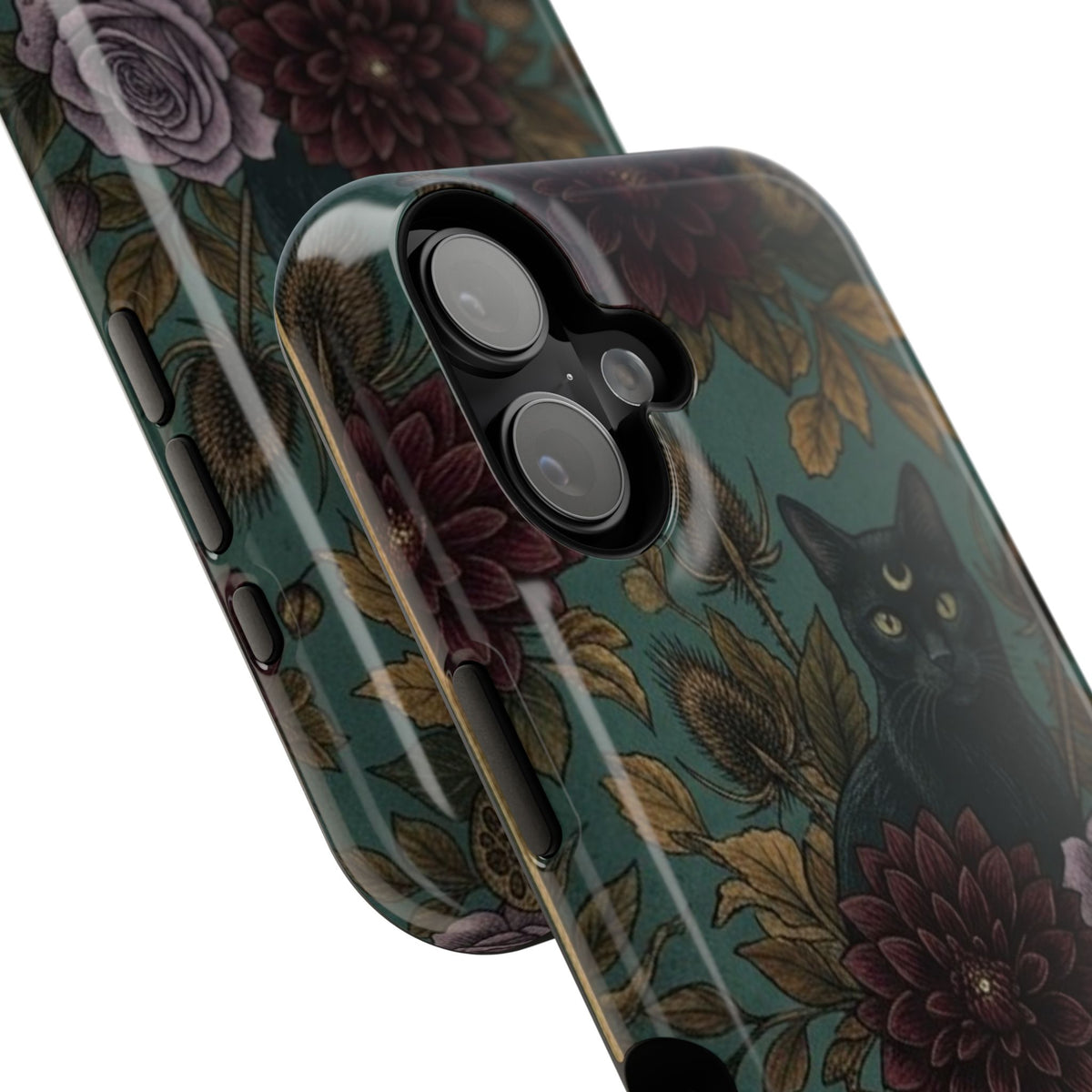 Botanical Black Cat - Impact Resistant Phone Case
