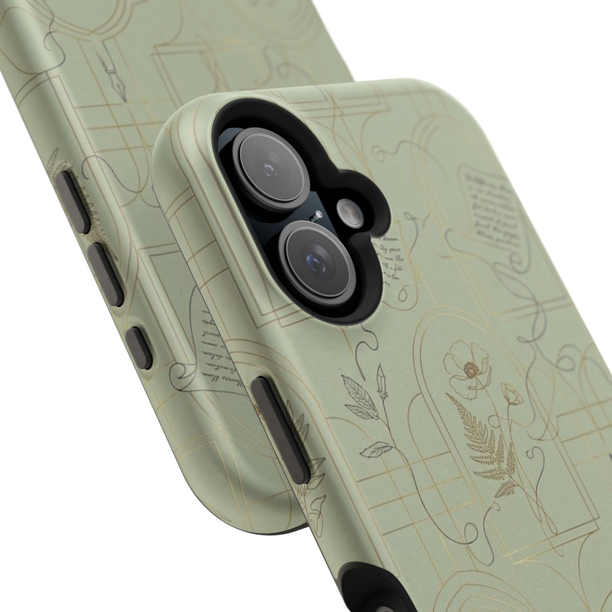 Vintage Botanical Script Design - Impact Resistant Phone Case