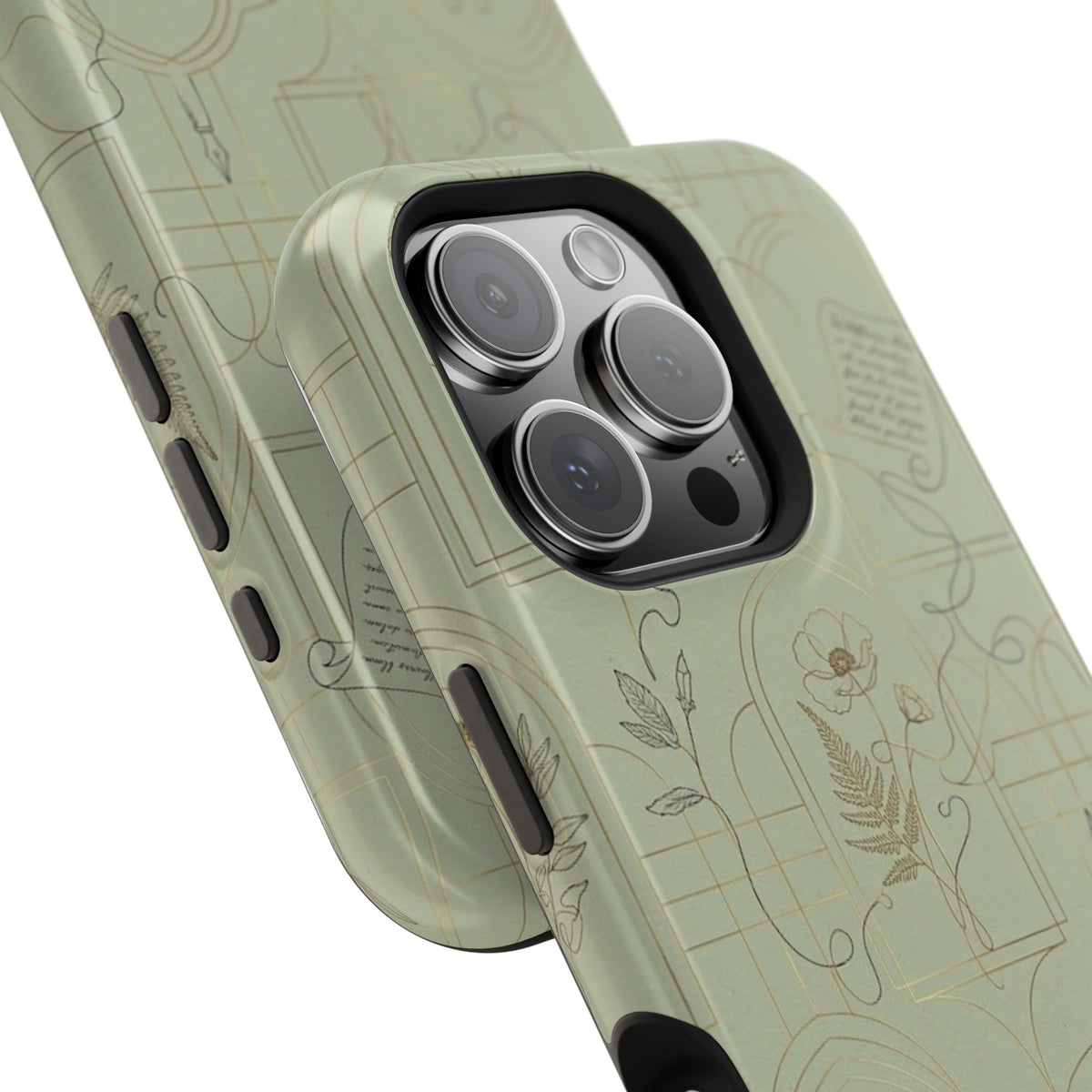 Vintage Botanical Script Design - Impact Resistant Phone Case