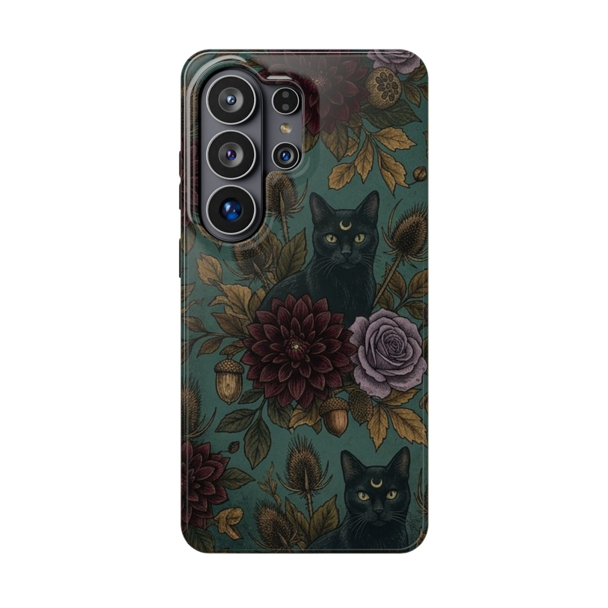 Botanical Black Cat - Impact Resistant Phone Case
