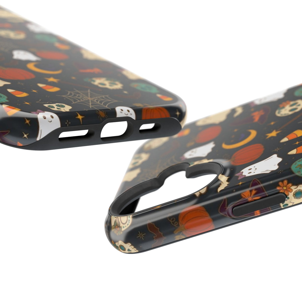 Ghosts, Pumpkins & Skulls Pattern - Impact Resistant Phone Case
