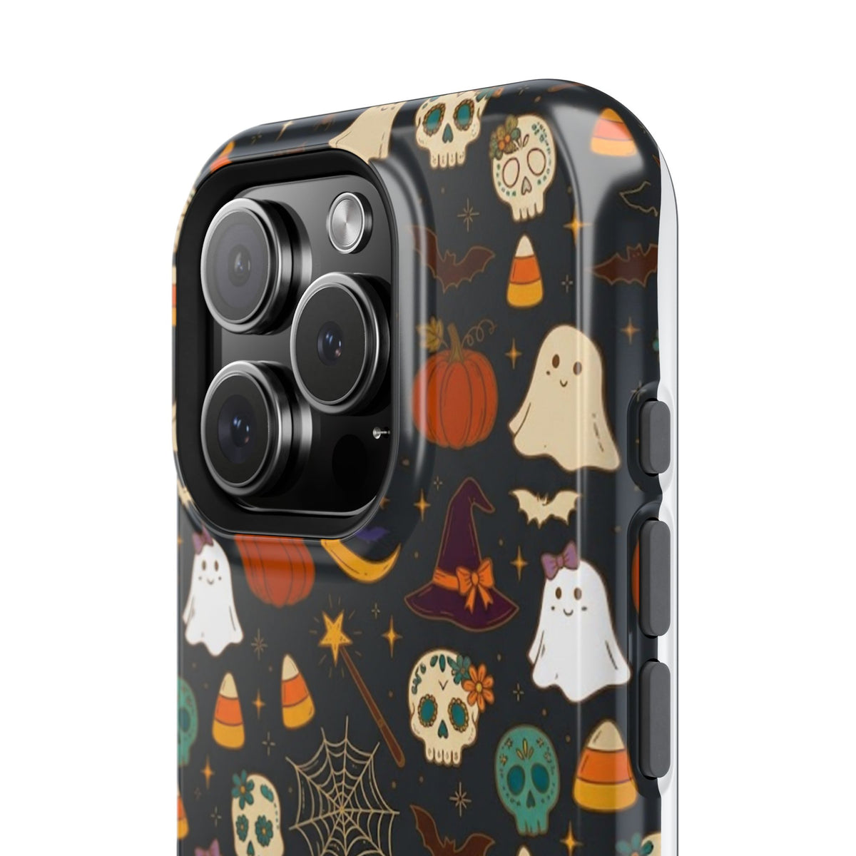 Ghosts, Pumpkins & Skulls Pattern - Impact Resistant Phone Case