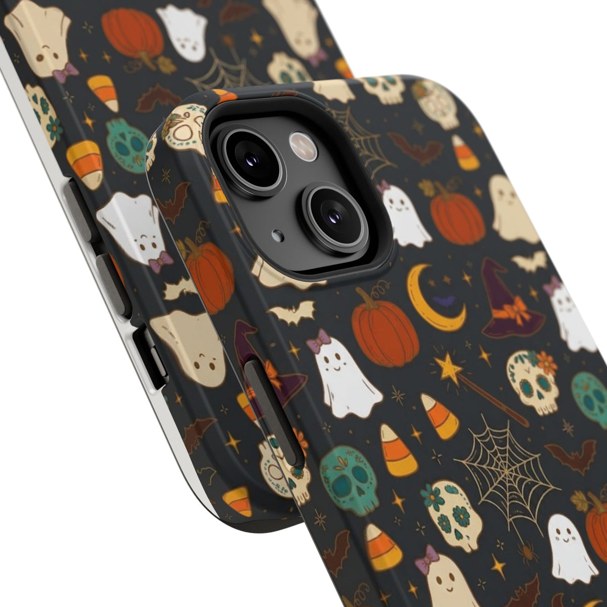 Ghosts, Pumpkins & Skulls Pattern - Impact Resistant Phone Case