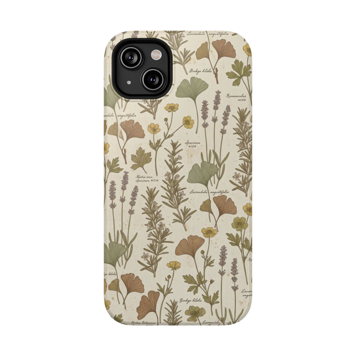 Vintage Herb Floral Pattern - Impact Resistant Phone Case